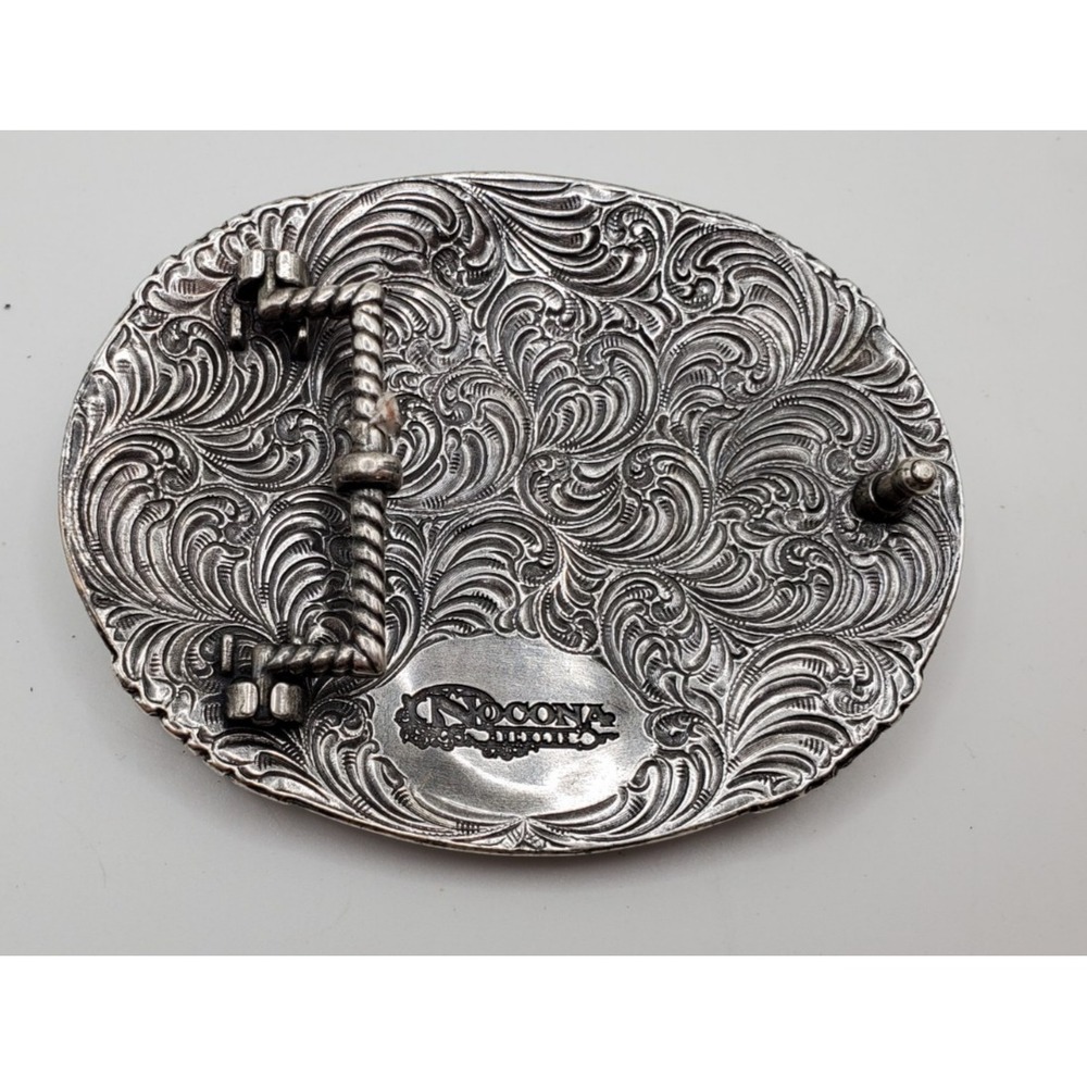 Nocona Cross Metal Silver Tone Belt Buckle - Picture 4 of 4